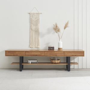 G420 고무나무 원목 선반 거실장 2100 1color