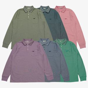 [크로커다일남성]피케조직 투톤 자카드 요꼬 카라티 CDAABTP1702