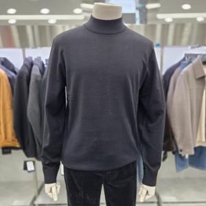 [앤드지]기본 모크넥 플레인 반폴라 니트 BSF4EU1003 BK