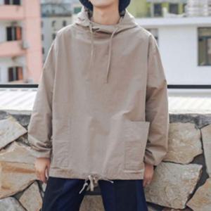 남자 오버핏 아노락 후드티셔츠 데일리 캐주얼 패션