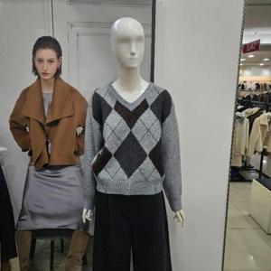 Ab.f.z DP01 아가일패턴V넥니트 AFA1HW44