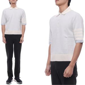 [톰브라운] 25FW 남성 사선 스트라이프 폴로 반팔티셔츠 (MKP146A Y6011 480 25F)