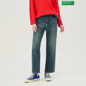 베네통 레더 패치 일자 데님팬츠 BADPA2611