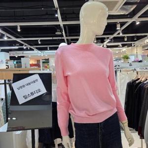 밀스튜디오 DP02 소매 .밑단시보리 라운드 니트티 LS3KTS101