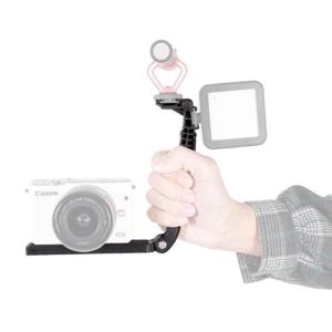 LED 휴대폰 촬영 L형 핫슈 핸들 그립 셀카봉 모노포드 마이크