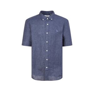 헤지스  26SS  남성 린넨 솔리드 반팔 캐주얼 셔츠 HZSH6B501N2