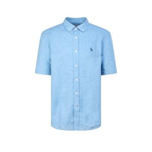 헤지스  26SS  남성 린넨 솔리드 반팔 캐주얼 셔츠 HZSH6B501B1