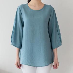 [강물처럼]아이우먼 무지인견훌블라우스 BZE048M404 빅사이즈 (1