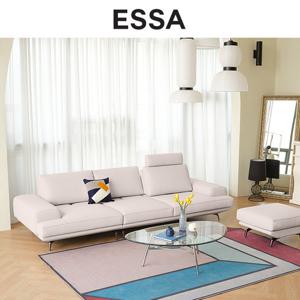 [에싸] 오거스 4인 스윙기능 베티버 천연 면피 소가죽 소파+스툴