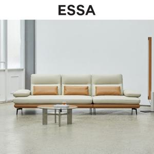 [에싸] 리비에라 4인 스윙기능 베티버 천연 면피 소가죽 소파