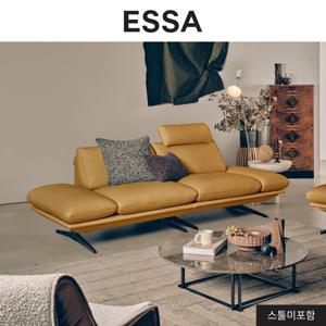 [에싸] 카미노 와이드 3인 베티버 천연 면피 통가죽 소파