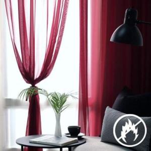 아트박스/메종텍스타일 샤인 와인 쉬폰 방염커튼_기본핀형