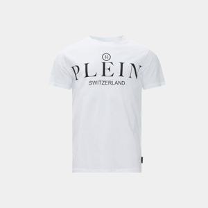필립플레인 남성 아이코닉 로고 프린팅 라운드 화이트 반팔 UTK0158PJY002N 01