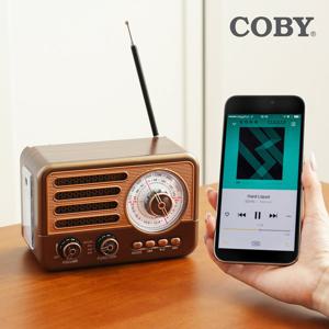 코비 COBY 레트로 클래식 블루투스 라디오 스피커 FM AM SW USB TF카드 LED CRF-20B