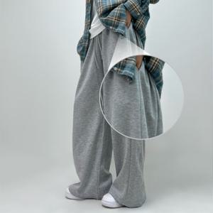 (44-88) 숏 롱 UNISEX 키즐 사이드핀턱 트레이닝 와이드 밴딩 스웨트 팬츠 츄리닝 빅사이즈 남여공용 운동 헬스 댄스 바지