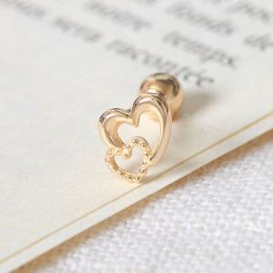 14K피어싱 14K GOLD 더블 하트 베이직 골드 금 피어싱