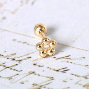 14K피어싱 14K GOLD 볼 플라워 꽃 베이직 골드 금 피어싱