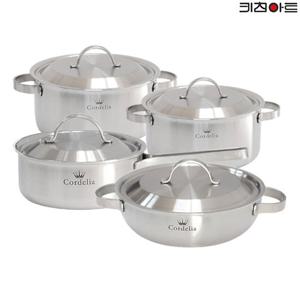 키친아트 코델리아 IH통5중 304스텐 냄비세트 4종A 양16+편18+양20+전24