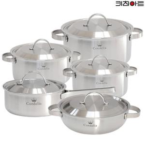 키친아트 코델리아 IH통5중 304스텐 냄비세트 5종B 편18+양16+20+24+전24