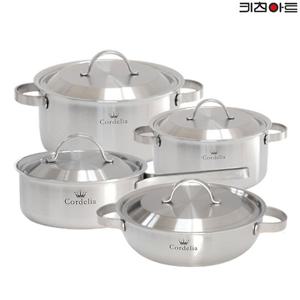 키친아트 코델리아 IH통5중 304스텐 냄비세트 4종C 편18+양20+24+전24