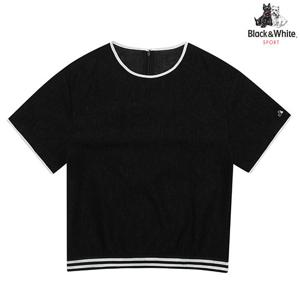 [블랙앤화이트] 여성 플리츠 블루종 블라우스 6133LZUP_BLACK