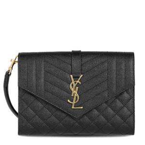 [생로랑] 모노그램 로고 651030 BOW91 1000 마틀라세 엔벨롭 클러치