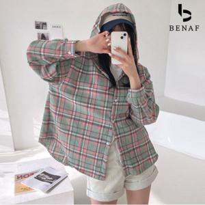 믹스 체크 후드셔츠_FF1LS003