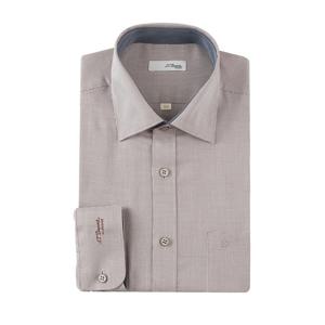 [에스티듀퐁(셔츠)]24FW브라운 긴팔 소매자수포인트 일반핏 와이셔츠룩 SE4FM11LS108SBW