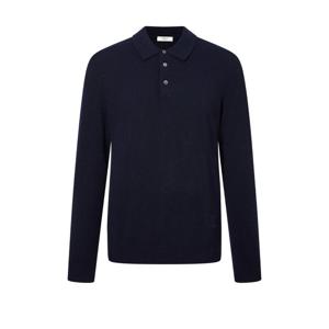 헤지스 골프 24FW BEST간절기필수템ONLINE EXCLUSIVE네이비 남성 퓨어 캐시미어 100% 카라 니트 HUSW4D932