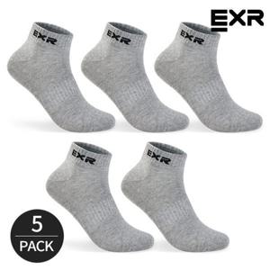 [EXR]EXR 남성 심플 스탠다드 발목양말 5P_GY