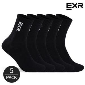 [EXR]EXR 남성 로고포인트 스탠다드 중목양말 5P_BK