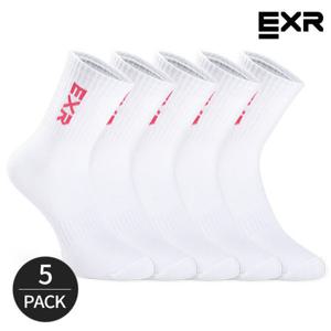 [EXR]EXR 여성 로고포인트 스탠다드 중목양말 5P_PK