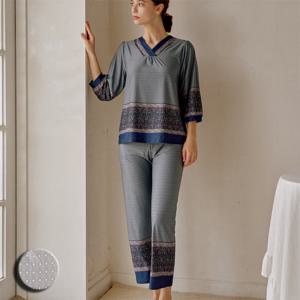 [비너스]고급스런 소재감 보더나염 여성 실내복 하의 VEP3882F