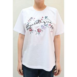 [비꼴리끄(여성)]실켓 코튼 자수 반팔 티셔츠 B242WT1010