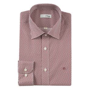 [에스티듀퐁(셔츠)]24FW 와인 기하학패턴 일반핏셔츠 세미정장코디 SE4FM11LS201SWN