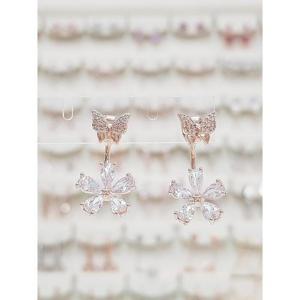 볼라레 세이브존01 나비 꽃 큐빅 투웨이 귀걸이 spe1237