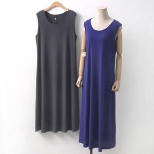 빅사이즈 시원한 훌 롱 원피스 DWW5295 무지 민소매