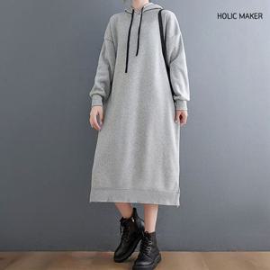 HSC012 여성 기모안감 후드원피스