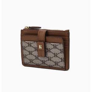 [헤지스ACC] 브라운 시그니처 패턴 가죽 카드지갑 HIHO5E886W2
