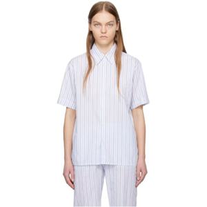 26 SS 소울랜드 여성 화이트   블루 조디 셔츠 241621F109003