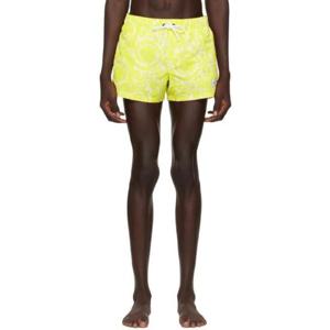 26 SS 베르사체 남성 옐로우 바로코 스윔 쇼츠 241653M208041