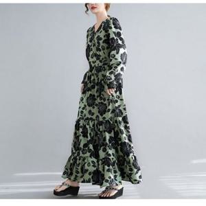 플라워 맥시 2컬러 F7940 롱원피스 프린팅 반팔원피스