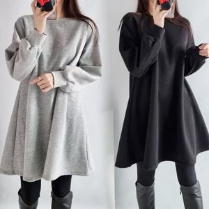 빅사이즈 큰옷 NS 특양면기모플레어원피스(Q146H403)