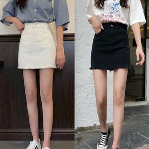 밑단헤짐 하이웨스트 A라인 스커트 바스락 50-A