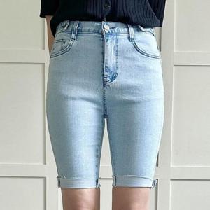 여성큰옷 307P684S 5부 빅사이즈미시옷 데님 롤업 의