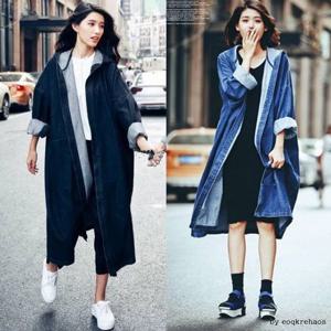 데님롱코트 6494 데님자켓 데님 롱자켓 투더 플라이