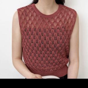 조끼 니트조끼 그물 DJJ1060 크롭나시