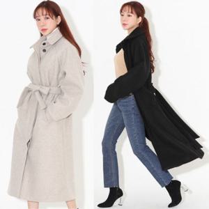 오버핏 케일푸 모직 벨트롱코트 DM-201152