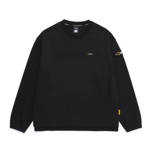 내셔널지오그래픽N251USW090 하이브리드 세미오버핏 맨투맨 CARBON BLACK