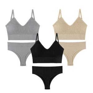 여자 베이직 스타일 심리스 브라 팬티 고품질 1P 이너